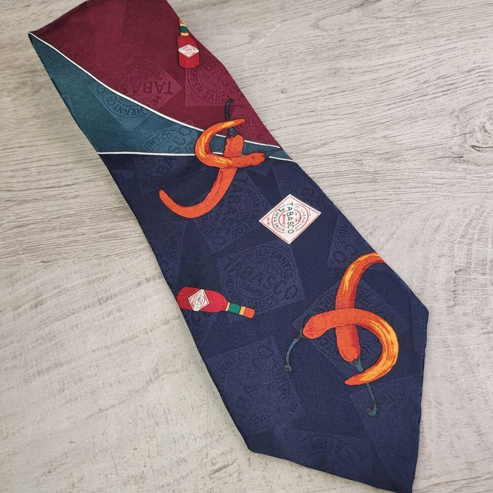 Tabasco Pepper Hot Sauce 100% Silk Mens Necktie Tie USA